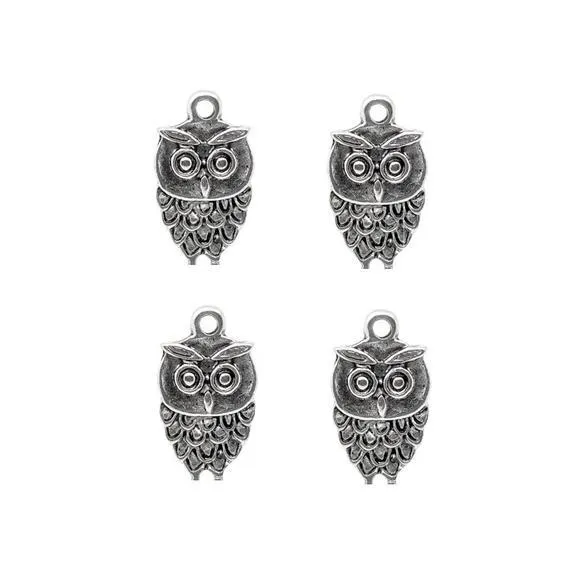 10 Pcs Tibetan Silver owl Harry Potter Bird 18X9mm Charms Pendants