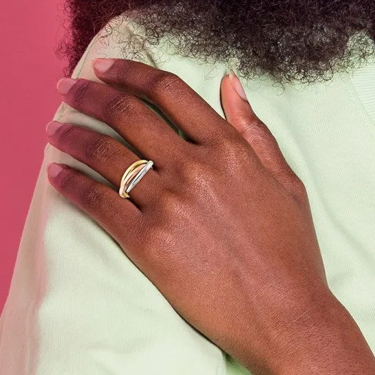 10K Gold Tri Colour Rolling Rings