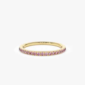 14k Half Eternity Pink Sapphire Ring