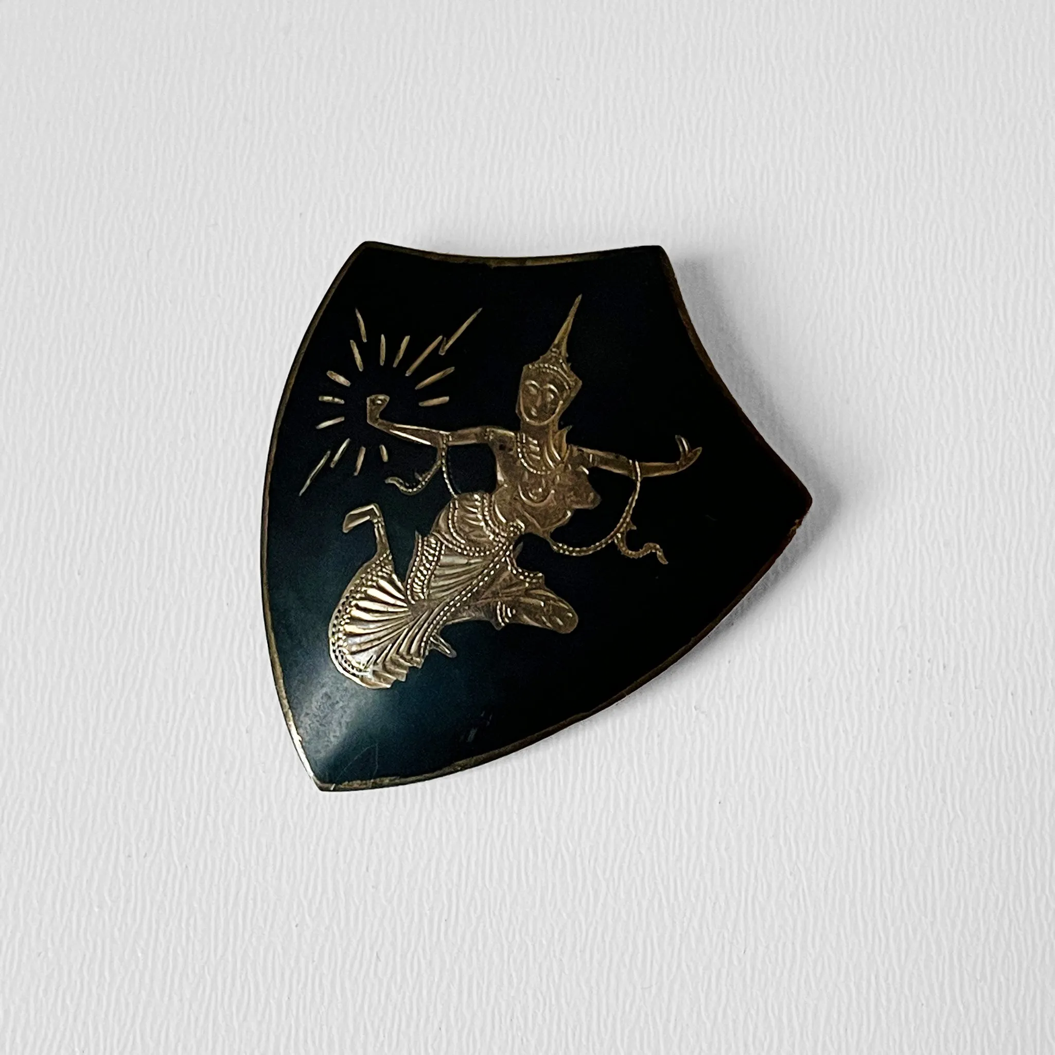 1940s Sterling Dancing Lady Siam Brooch