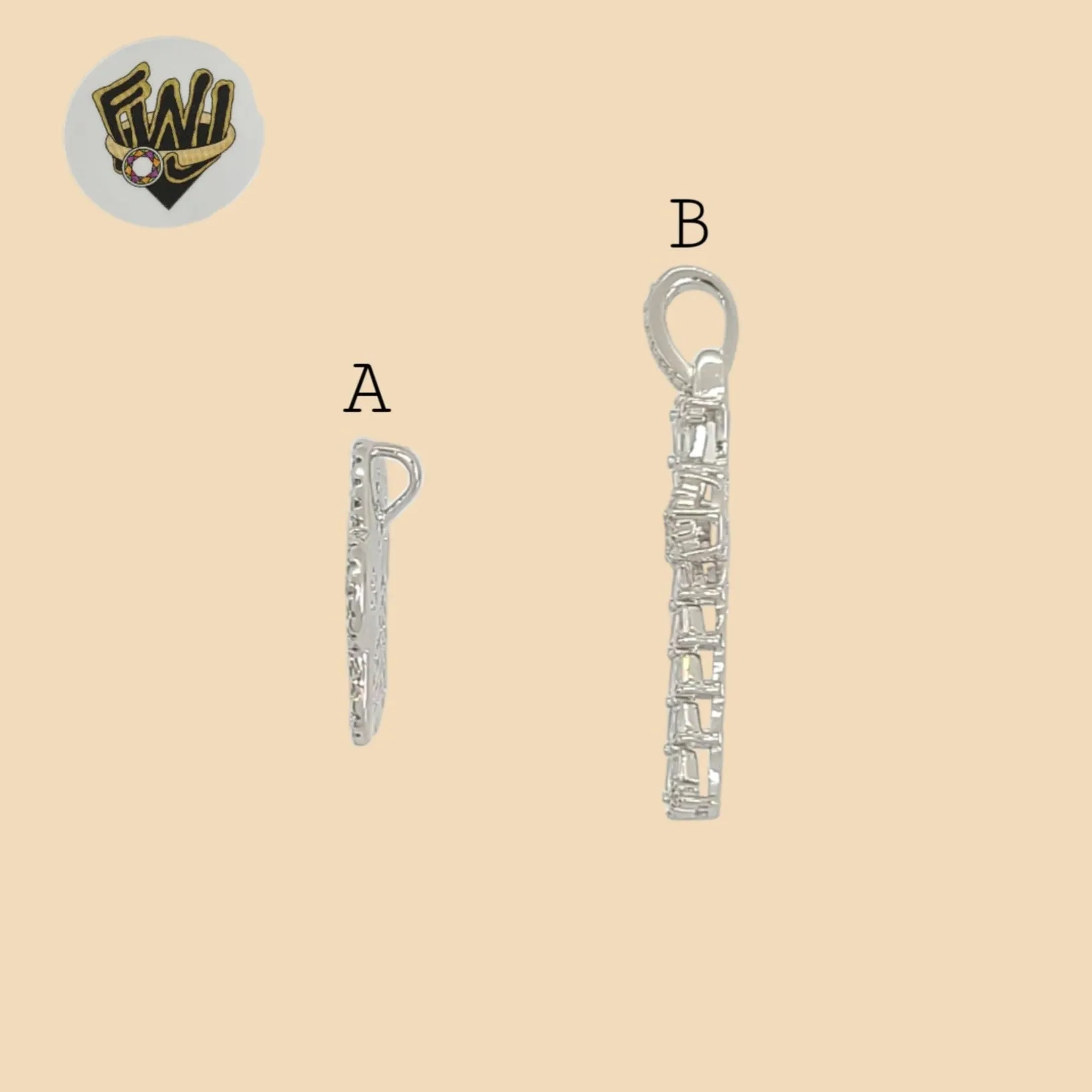 (2-1044) 925 Sterling Silver - Zircon Pendants.
