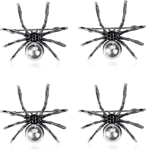 2/4pcs Spider Brooches for Women Men Halloween Vintage Spider Pins Gothic Jewelry Halloween Costume Pin Accessories