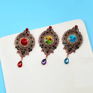 3 Colors Available Rhinestone Vintage Water-drop Brooches For Women
