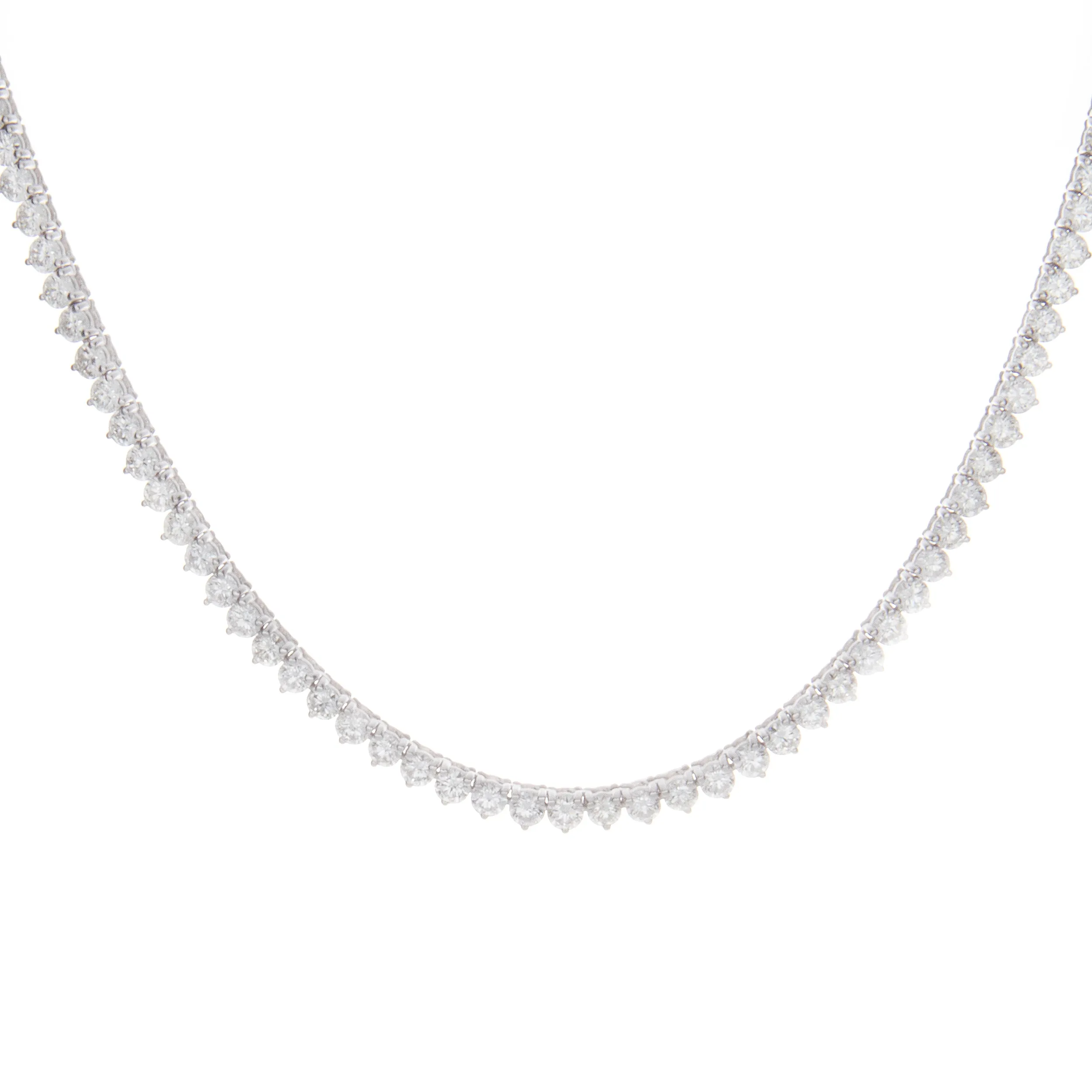 9.83ct 18k White Gold Diamond Tennis Necklace