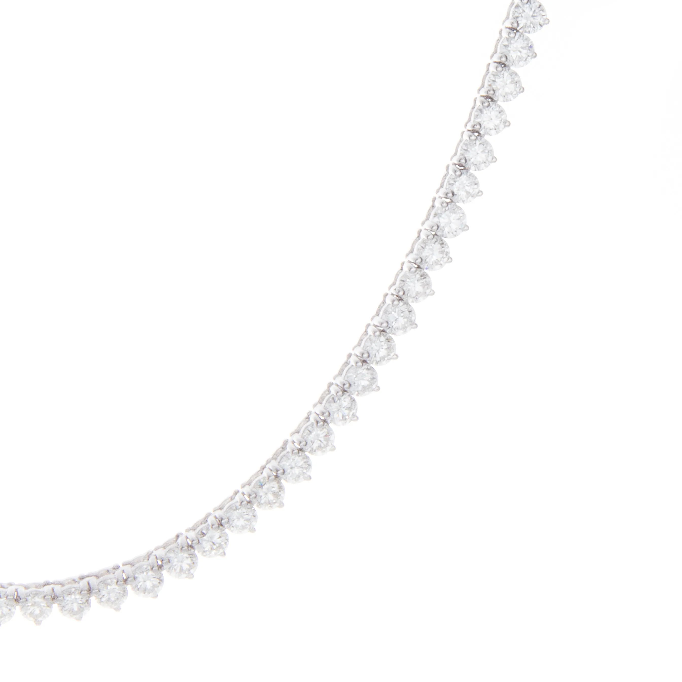 9.83ct 18k White Gold Diamond Tennis Necklace