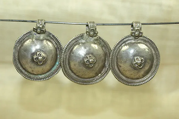 Antique Silver Indian Disc Pendant