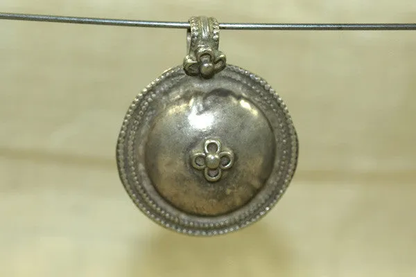 Antique Silver Indian Disc Pendant