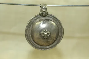 Antique Silver Indian Disc Pendant