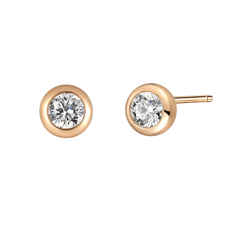 Bezel earrings 0.3ct