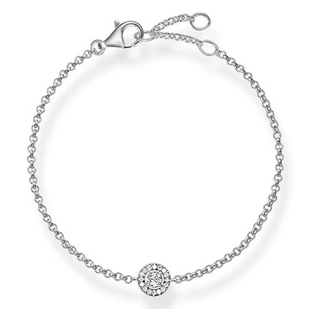 Bracelet Silver Ball Center