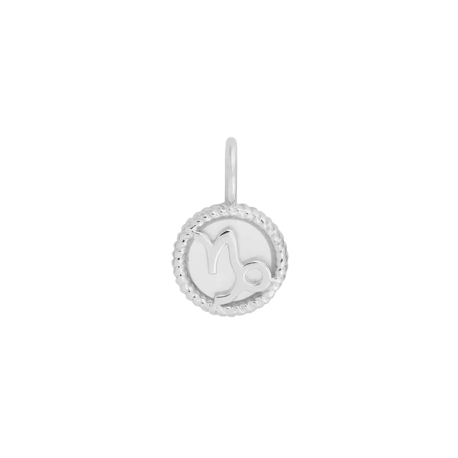 Capricorn Zodiac Mother of Pearl 925 Sterling Silver Pendant