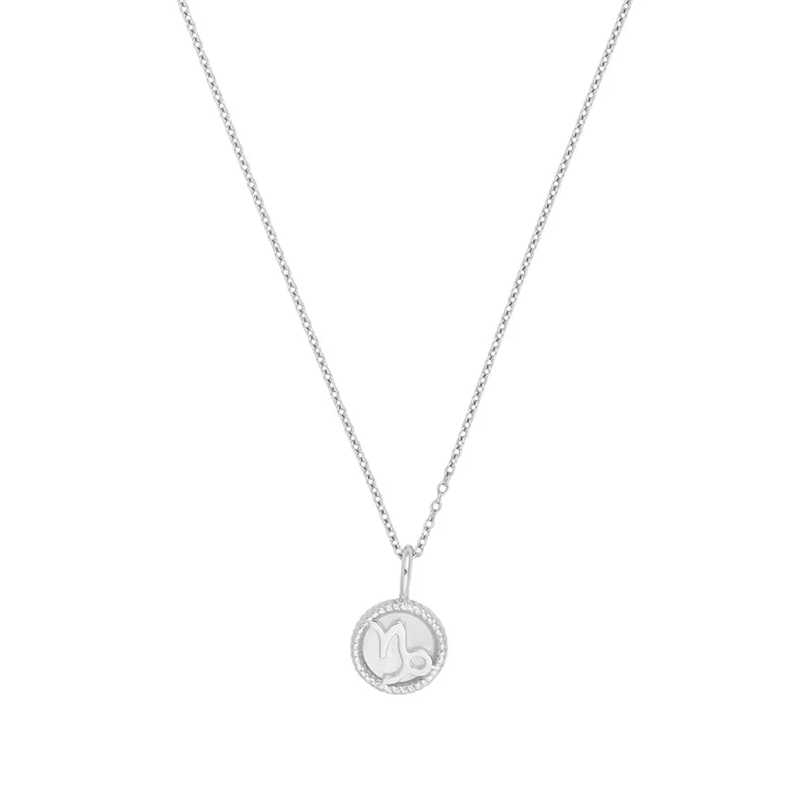 Capricorn Zodiac Mother of Pearl 925 Sterling Silver Pendant