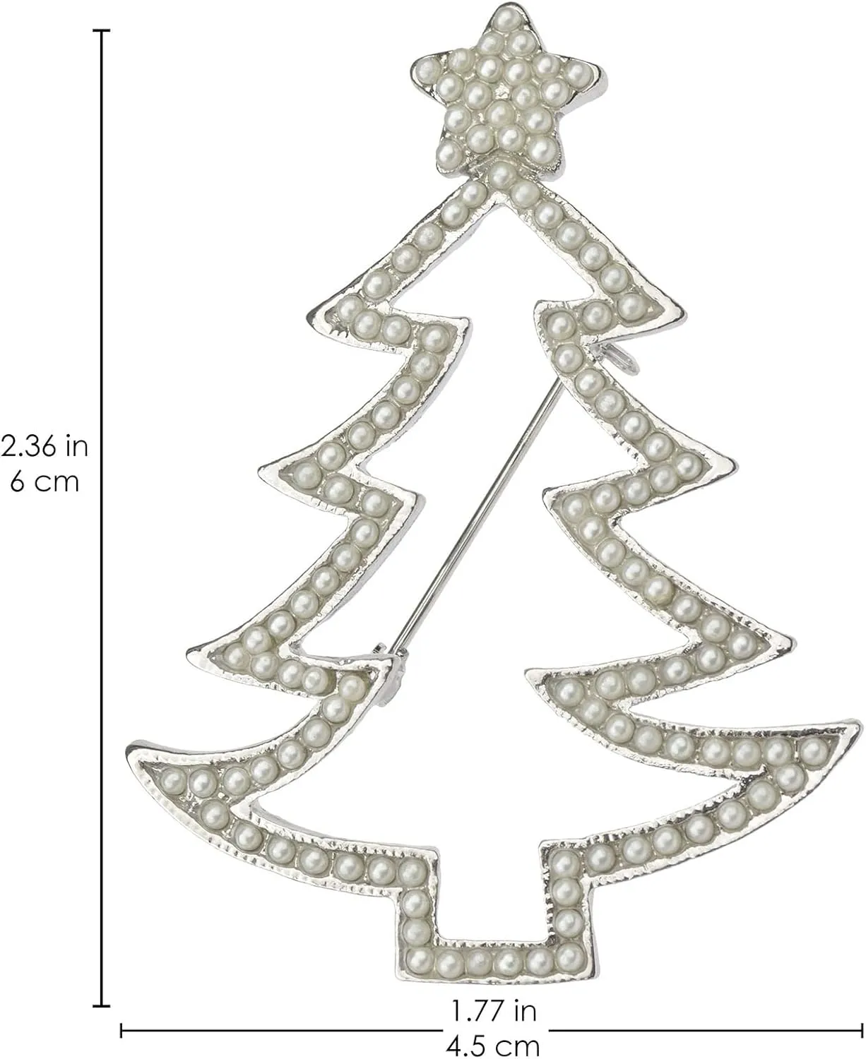 Christmas Tree Brooch Pin for Women Girls - Crystal Rhinestone Enamel Pearl Vintage Fashion Jewelry - Holiday Gifts