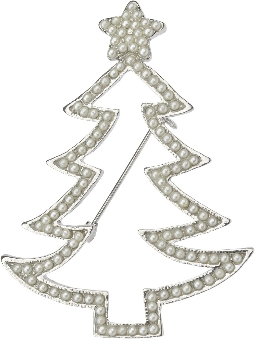 Christmas Tree Brooch Pin for Women Girls - Crystal Rhinestone Enamel Pearl Vintage Fashion Jewelry - Holiday Gifts