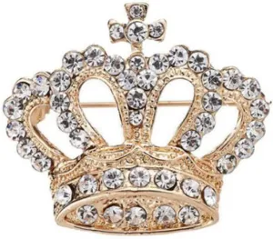 Crown Brooch Rhinestone Brooch Pin Crown Design Breast pin Vintage Wedding Decorative Garment Crystal Brooch Wedding Bridal Shiny Rhinestone Crown Brooch Pin