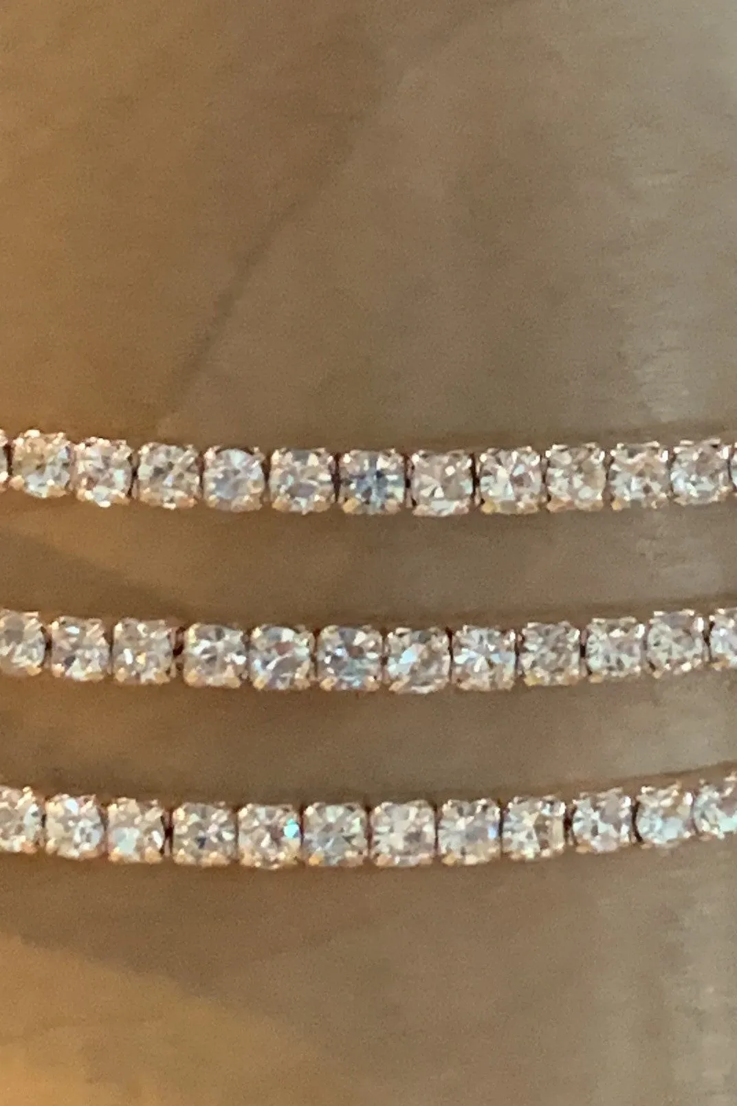 Crystal Avenue Cubic Zirconia Rose Gold Hinged Bracelet