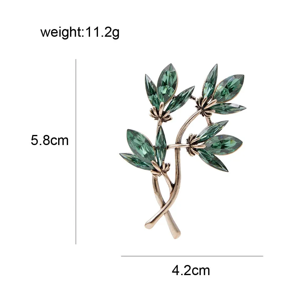 Crystal Flower Brooches For Women Vintage Fashion Simple Design Winter Jewelry