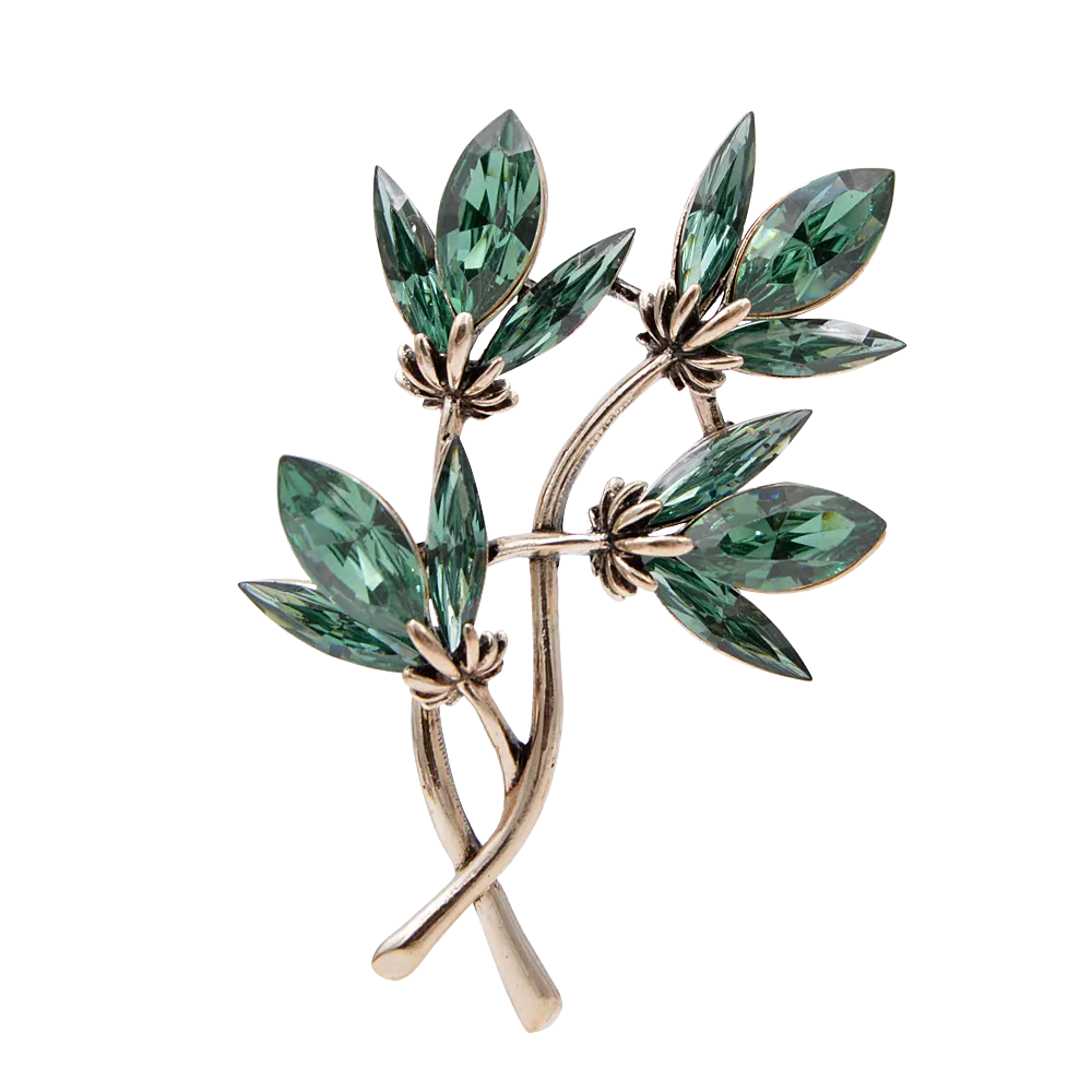 Crystal Flower Brooches For Women Vintage Fashion Simple Design Winter Jewelry