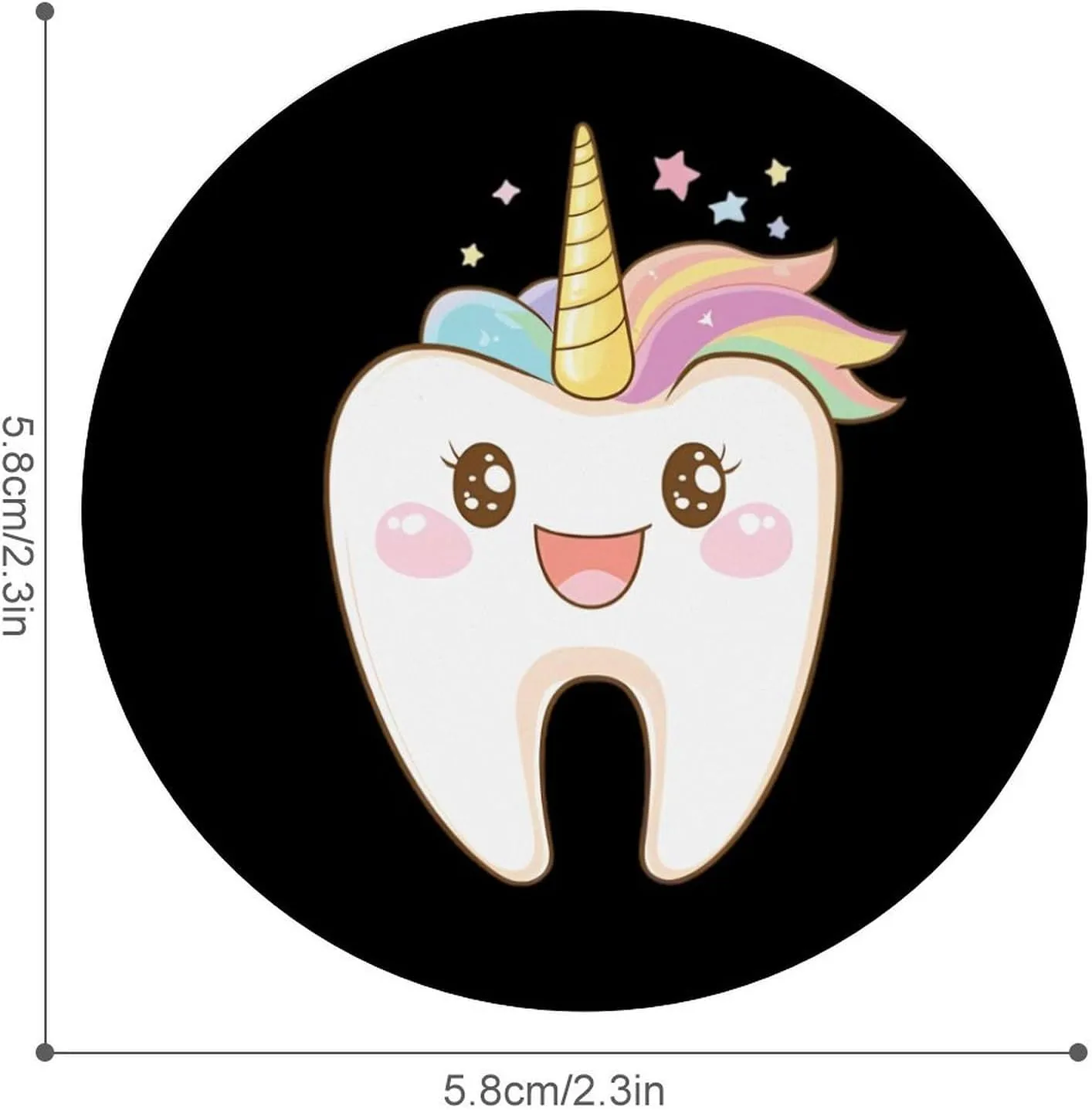 Cute Tooth Unicorm Brooch Pins Fashion Tin Plate Badge Pin Gifts Round