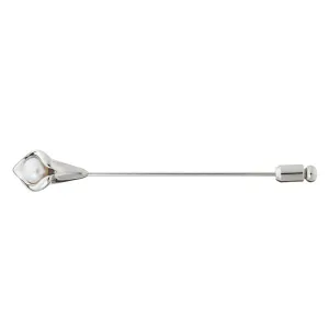 Elegant Lily White Pearl Stick Pin
