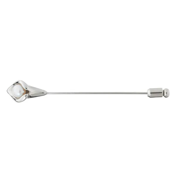 Elegant Lily White Pearl Stick Pin