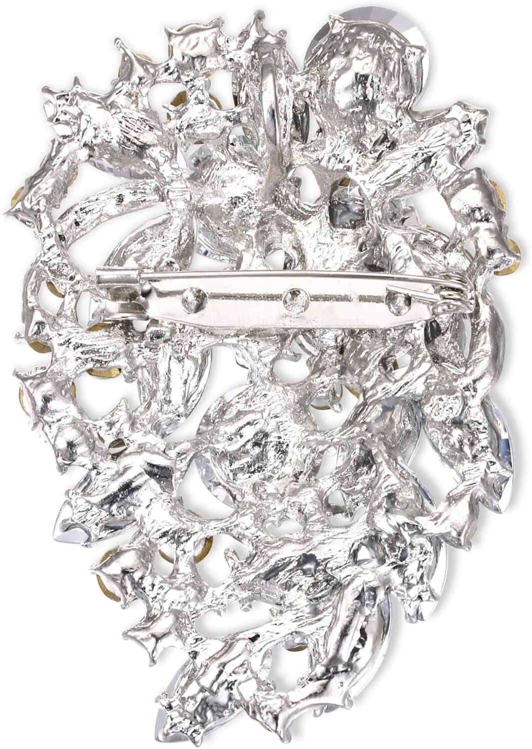 EVER FAITH Party Austrian Crystal Marquise Brooches Pin, Vintage Inspired Statement Brooch Clip for Women