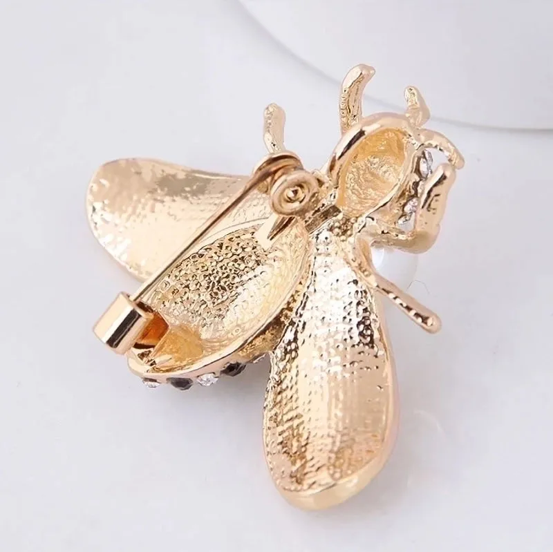 Fashion Bee Alloy Inlay Artificial Pearls Rhinestones Women's Brooches