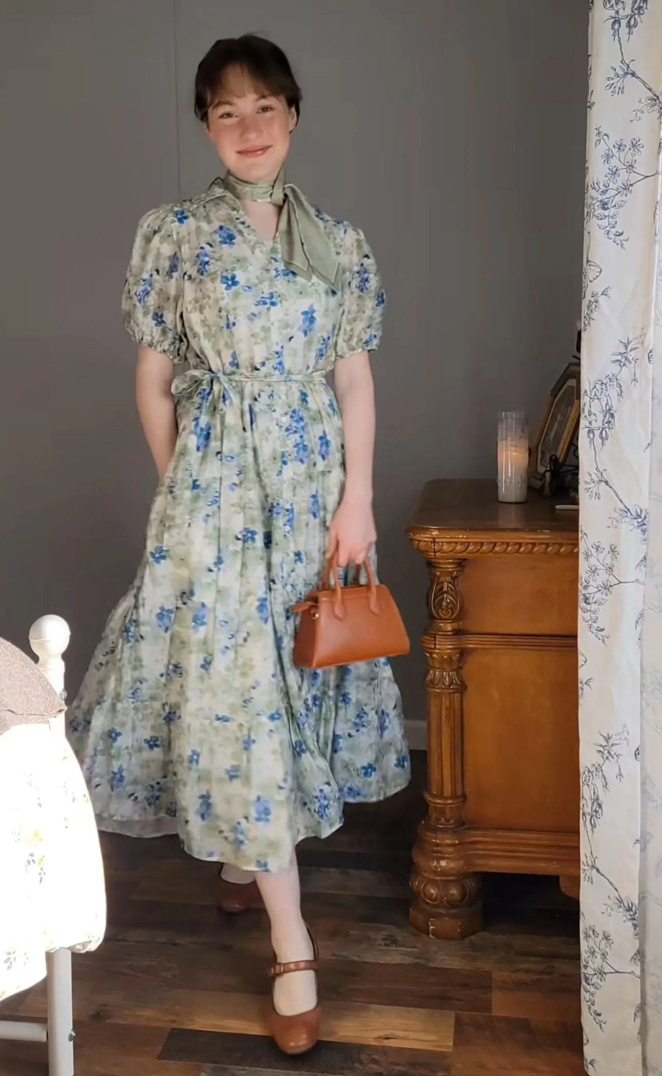 Georgia Blue floral Midi Dress