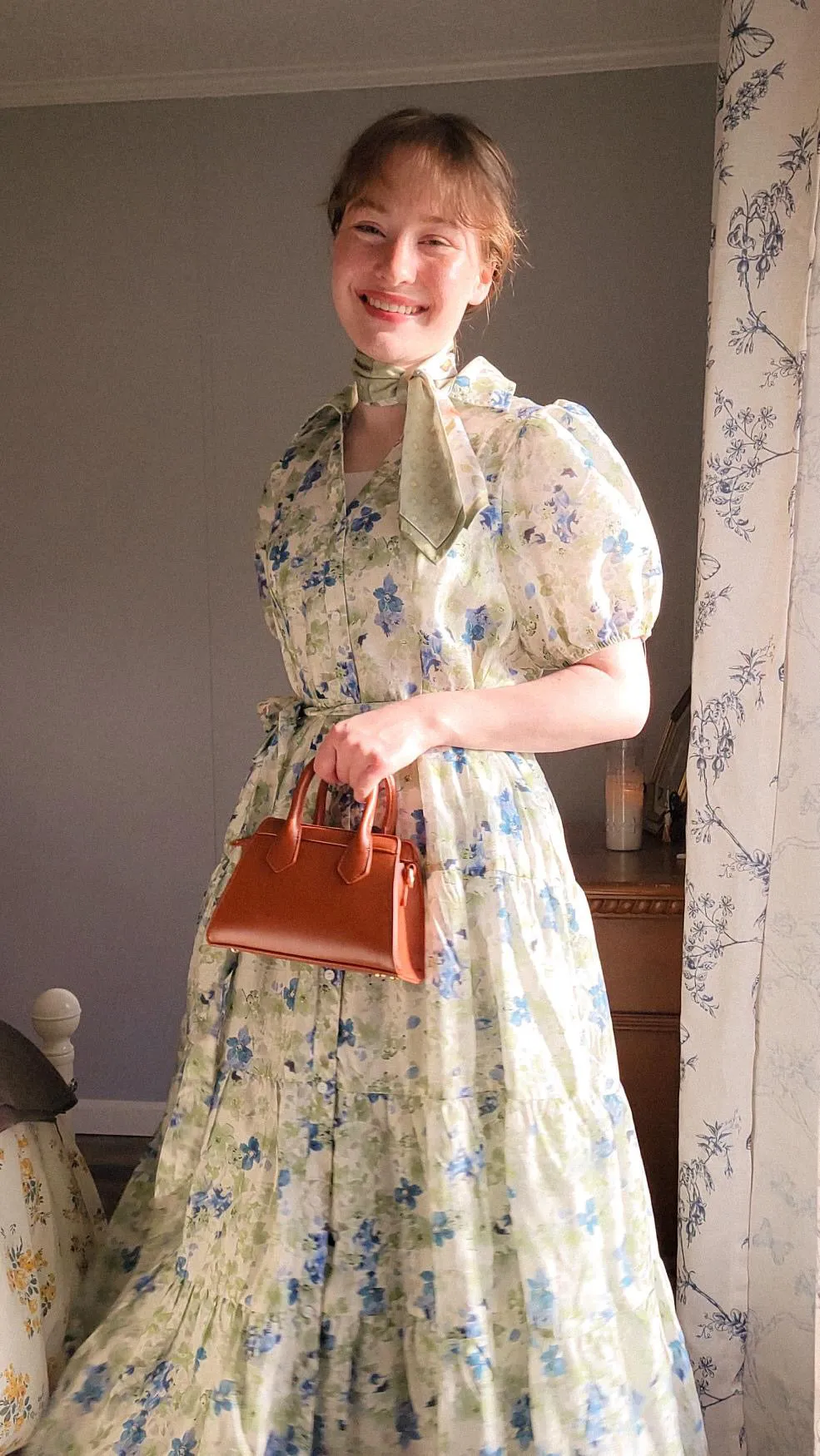 Georgia Blue floral Midi Dress