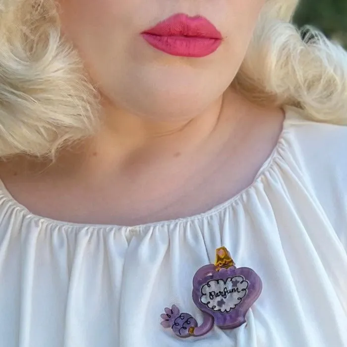 Glamour in a Bottle Brooch -PURPLE by Asia Ellington x Lipstick & Chrome