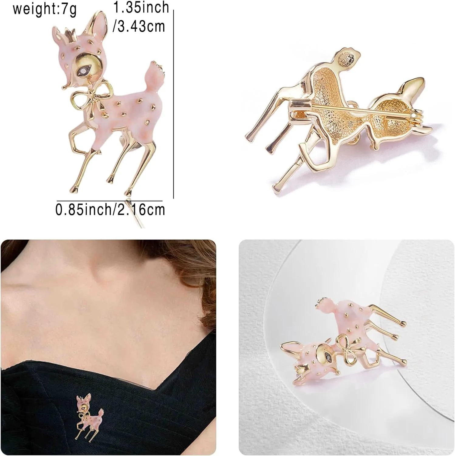 Gold Crystal Animal Brooches for Womne Elegant Rhinestone Butterfly Cat Fox Brooch Pins Fashion Jewelry Accessories for Women Gift