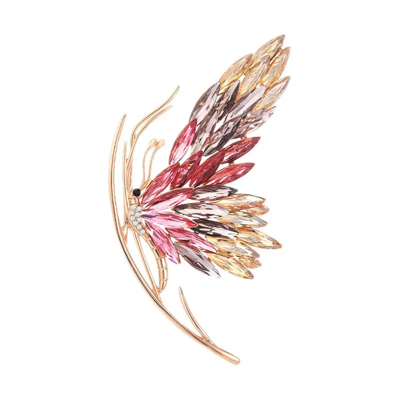 Gradual Butterfly Copper Micro Inlaid Cubic Zirconia Brooch Jewelry Gift