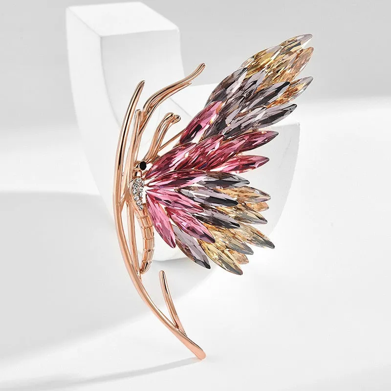 Gradual Butterfly Copper Micro Inlaid Cubic Zirconia Brooch Jewelry Gift