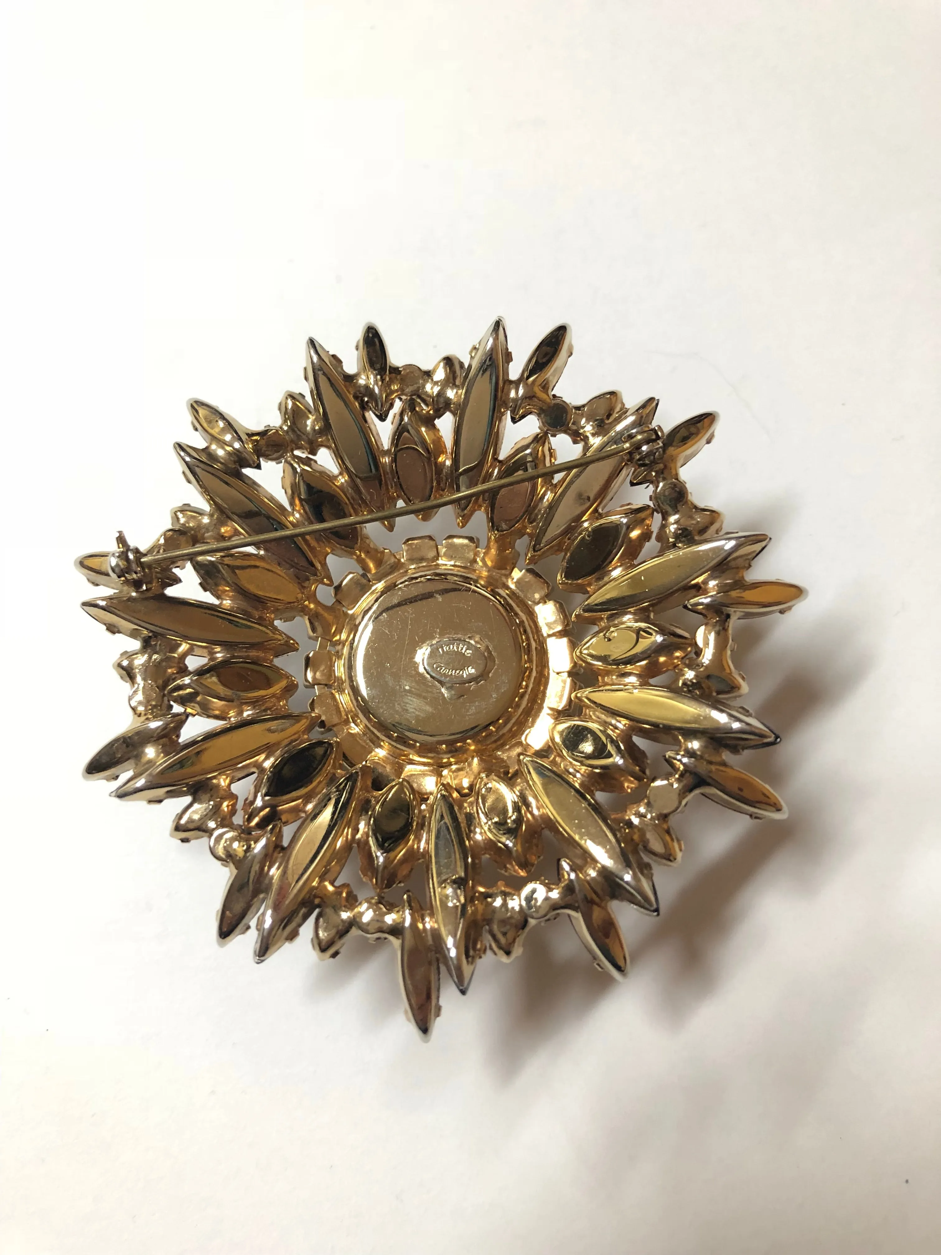 HATTIE CARNEGIE CRYSTAL STARBURST BROOCH