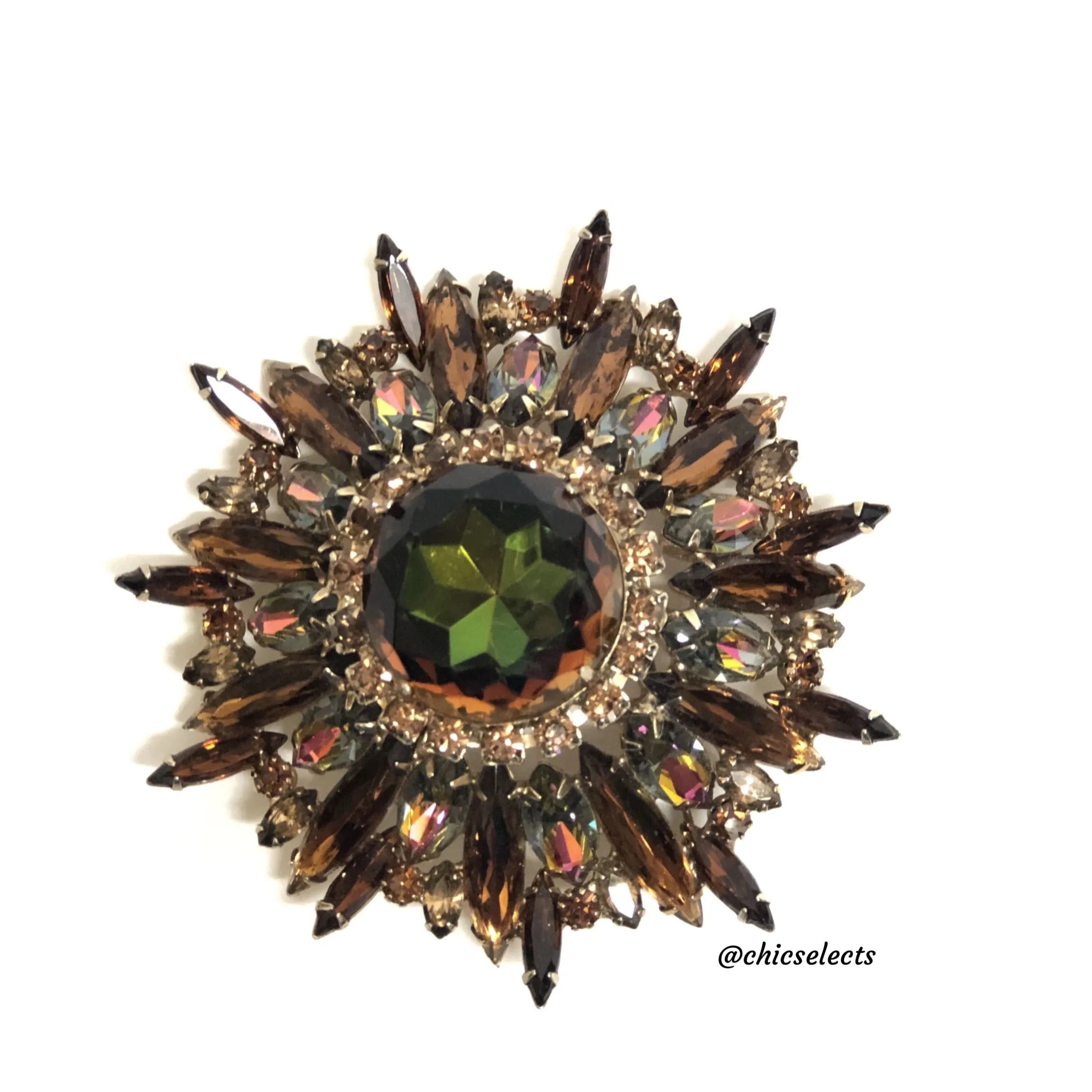 HATTIE CARNEGIE CRYSTAL STARBURST BROOCH