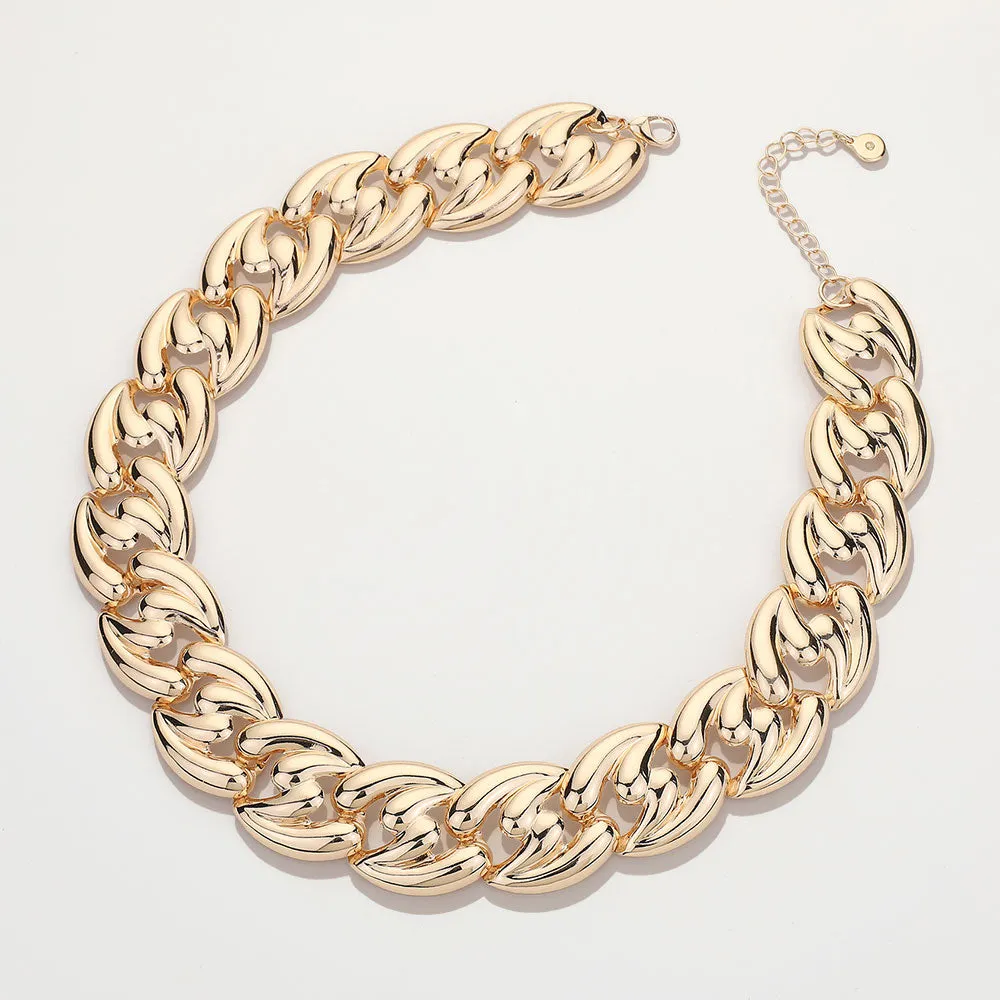 iLLASPARKZ Chunky Metal Plate Chain Necklace
