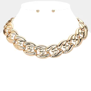 iLLASPARKZ Chunky Metal Plate Chain Necklace