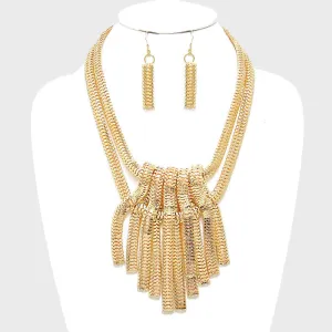 iLLASPARKZ Chunky Snake Chain Fringe Necklace