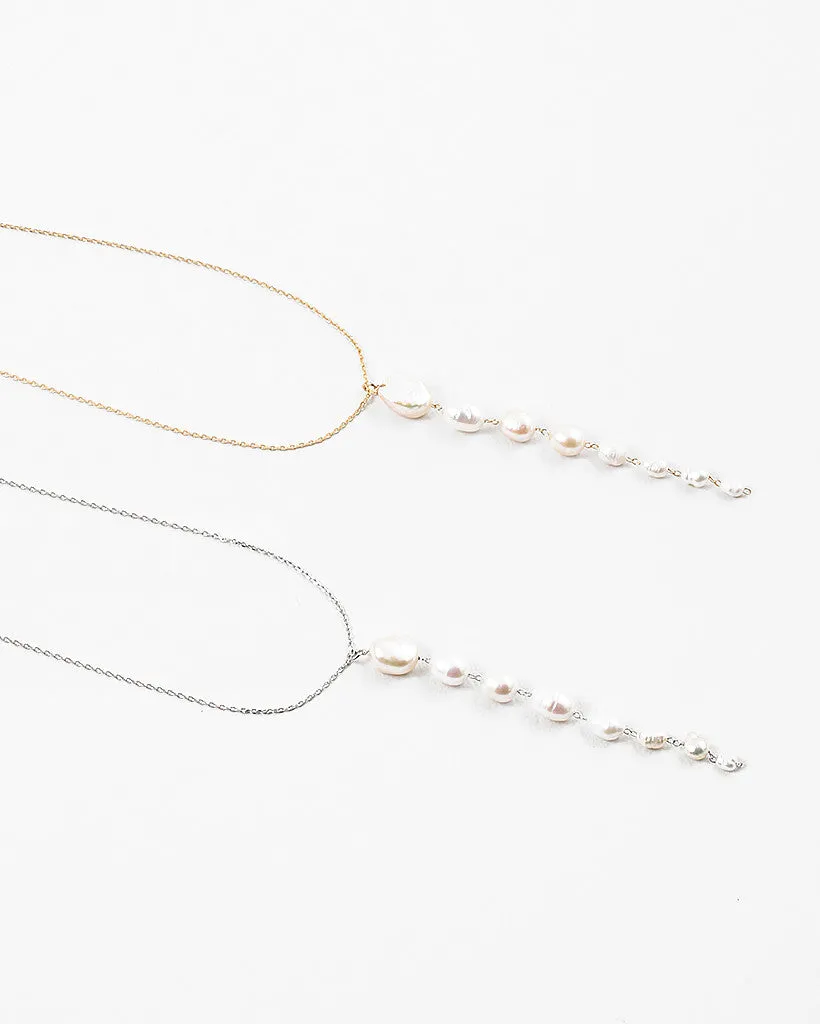 Long Pearl Pendant Necklace