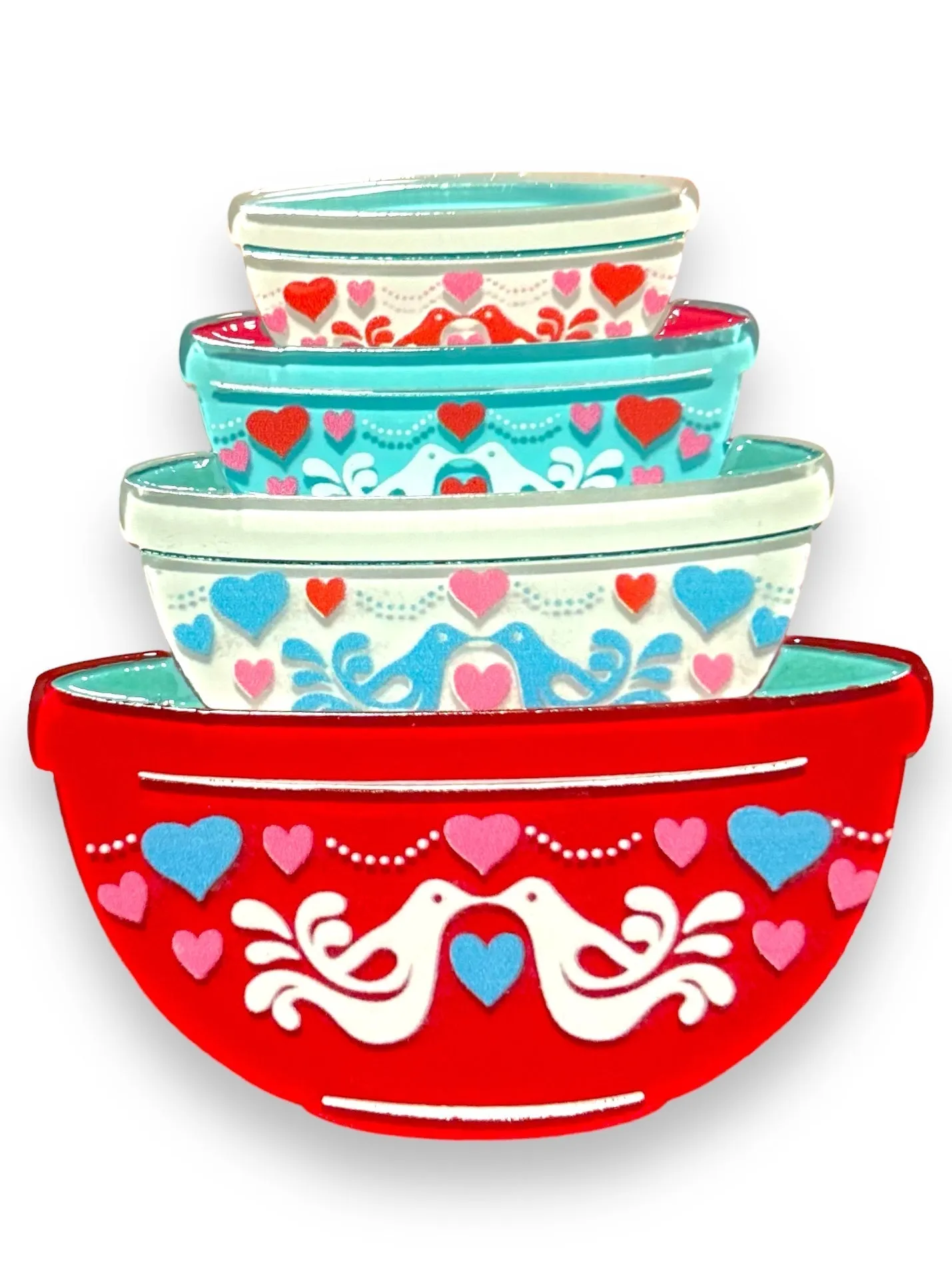 Lovebirds Nesting Bowls Brooch by Lipstick & Chrome