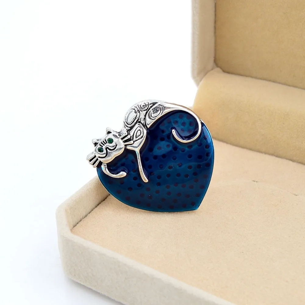 New Arrival Vintage Hear And Cat Brooches For Women