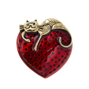 New Arrival Vintage Hear And Cat Brooches For Women