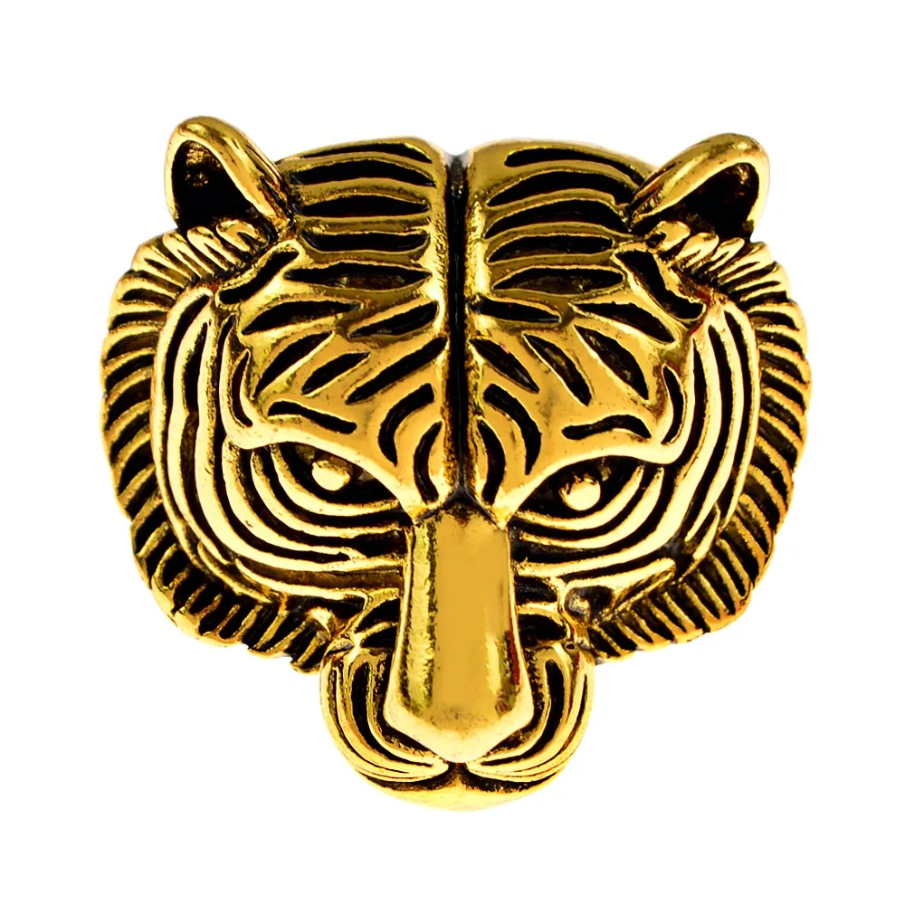 New Vintage Metal Tiger Face Head Brooch Pins For Women And Men