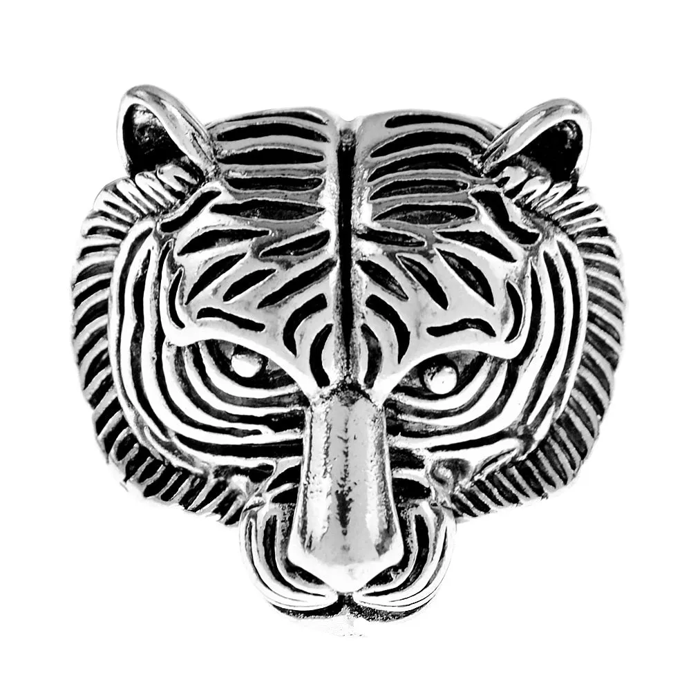 New Vintage Metal Tiger Face Head Brooch Pins For Women And Men