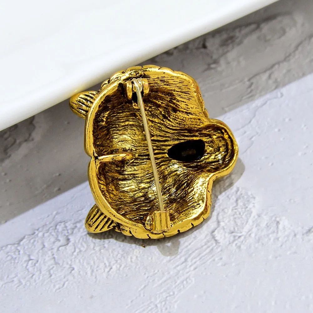 New Vintage Metal Tiger Face Head Brooch Pins For Women And Men