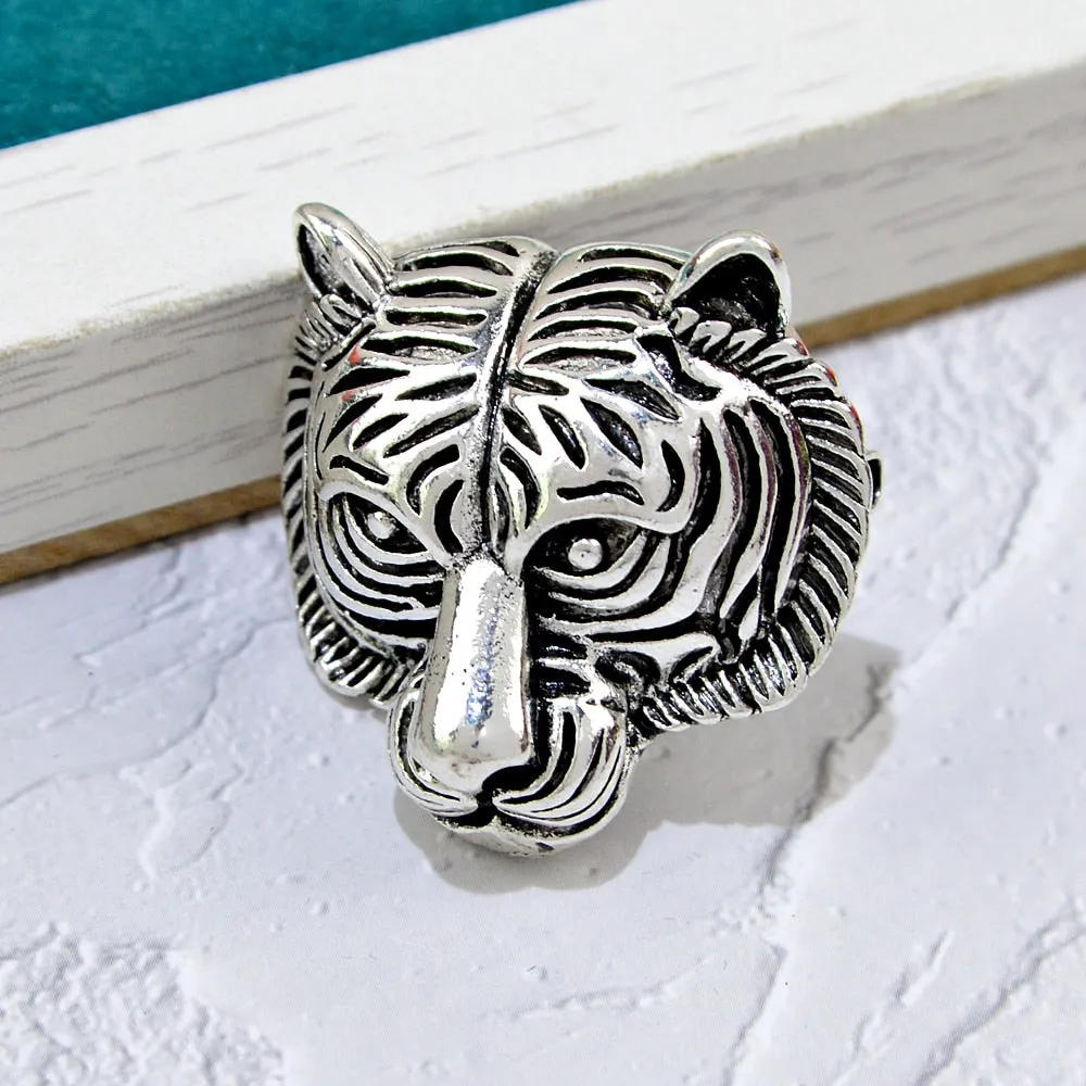 New Vintage Metal Tiger Face Head Brooch Pins For Women And Men
