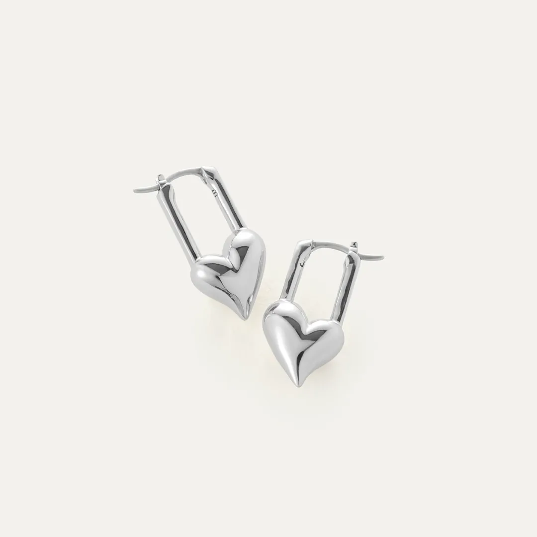 Padlock Heart Huggies