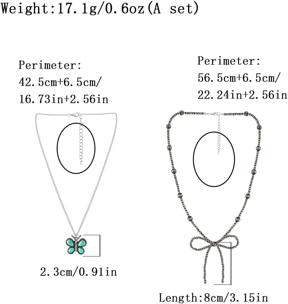 Pearl Bow Strand Necklaces Western Jewelry for Women Turquoise Necklaces
