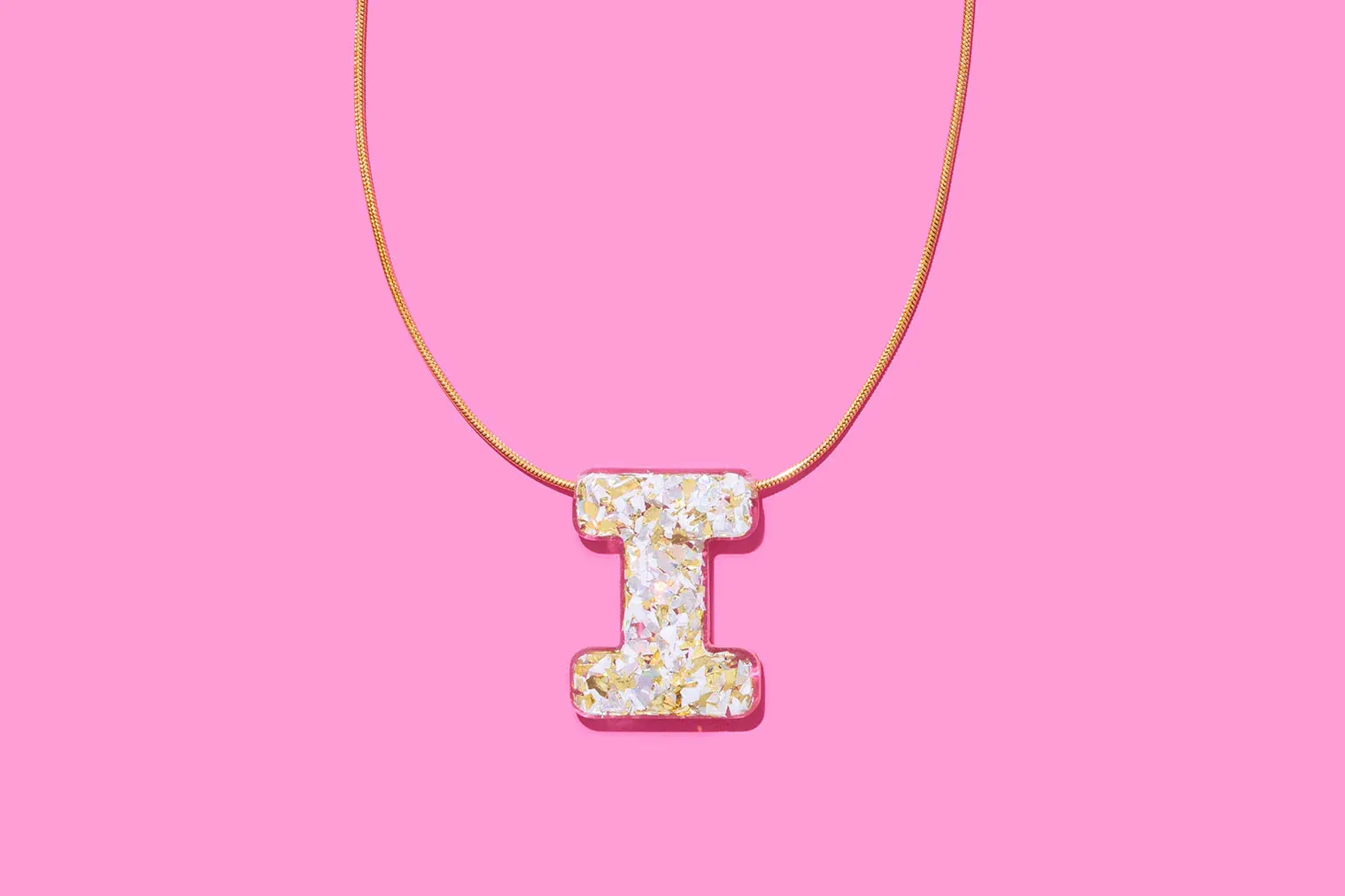 Pearl Confetti Letter Necklaces