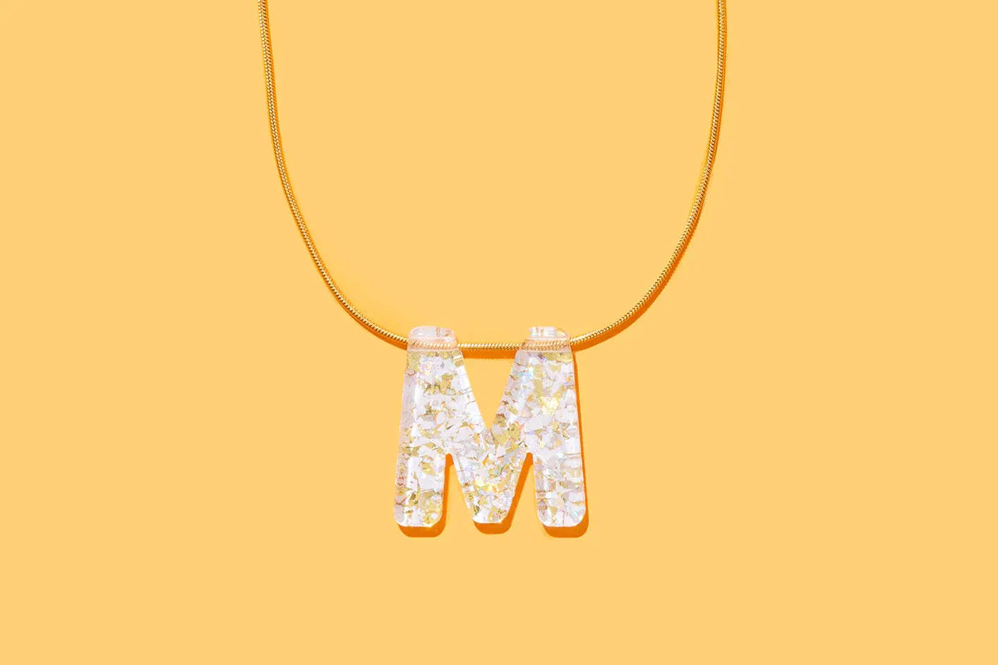 Pearl Confetti Letter Necklaces
